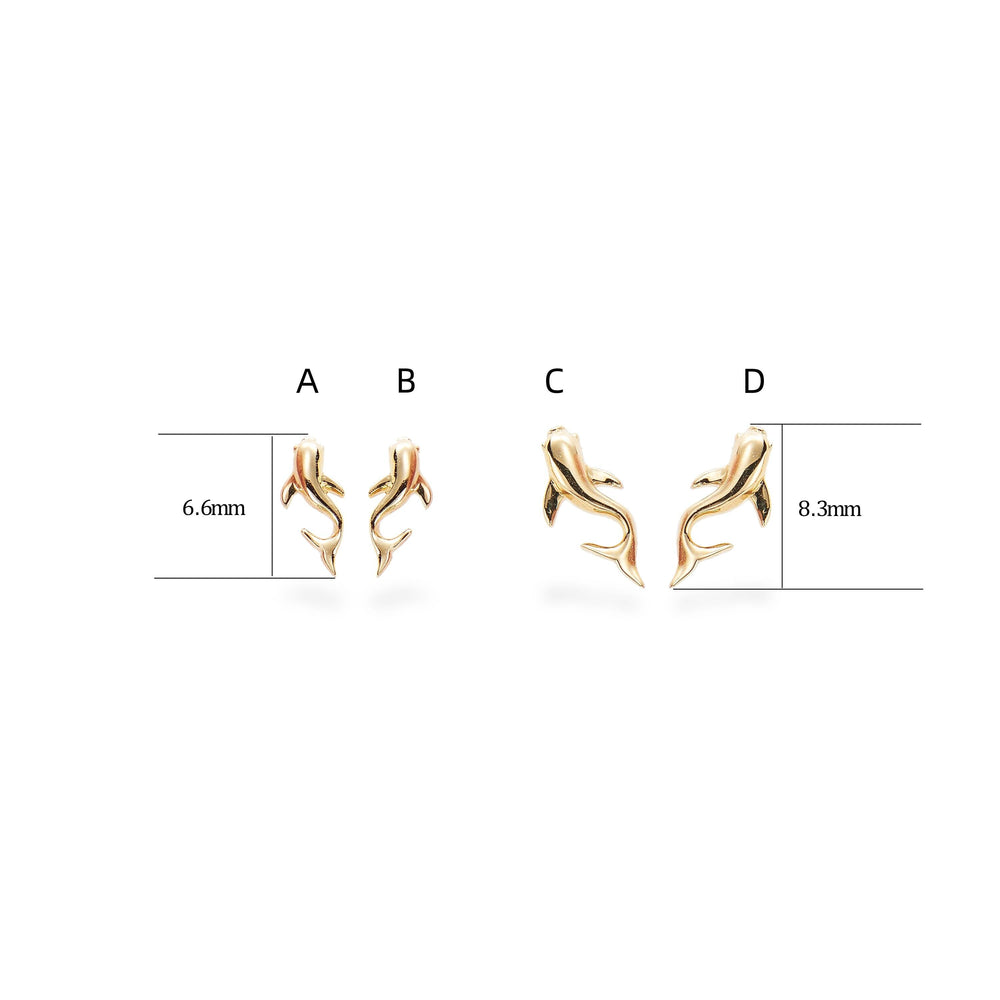 top view detail of 14K solid gold flat back stud earring threadless design nickel-free