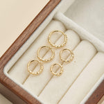 14K Solid Gold Lab Diamond Conch Hoop Earrings Hinged Seamless Clicker