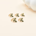 14K Solid Gold Marquise Moss Agate Butterfly Clicker Hoop  Conch Rook Helix Tragus Ring