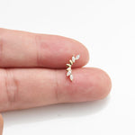 14K Solid Gold Marquise Lab Diamond Curved Helix Flat Back Earring