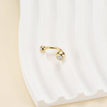 14G 14K Solid Gold Round Lab Diamond Bubble Belly Button Jewelry