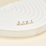 14K Solid Gold Triangle Moissanite Flat Back Earring : Cartilage, Helix, Conch Piercing Jewelry