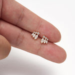 14K Solid Gold Marquise Lab Diamond Cartilage Flat Back Stud Earring