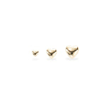 14K Solid Gold Heart Threadless Push Pin Flat Back Labret Stud 20G/18G/16G