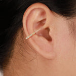 14K Solid Gold Chain Conch Clicker Hoop Earring Cartilage Daith Septum Ring