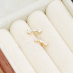14K Solid Gold Pear Cut Lab Diamond Cartilage Flat Back Stud Earring