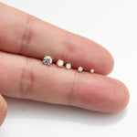 1.5-4mm 14K Solid Gold Lab Diamond Flat Back Stud Earring