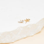 14K Solid Gold Lab Diamond Threadless Cartilage Stud Earring, Push Pin Labret Stud