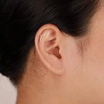 14K Solid Gold Lab Diamond Cartilage Stud, Threadless Push Pin Labret Stud
