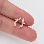14K Solid Gold Lab Diamond Cartilage Stud, Threadless Push Pin Labret Stud