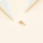 14K Solid Gold Lab Diamond Spider Web Flat Back Stud Earring