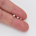 14K Solid Gold Invisible Set Lab Diamond Flat Back Earring :Threadless Labret