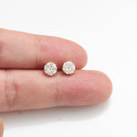 14K Solid Gold Triangle Moissanite Cartilage Flat Back Stud Earring