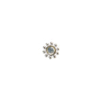 14K White Gold Moonstone Threadless Cartilage Flat Back Stud Earring