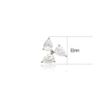 14K Solid Gold Pear Lab Diamond Windmill Threadless Cartilage Flat Back Earring