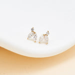 Small 14K Solid Gold Lab Diamond Threadless Push Pin Labret stud