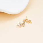 14K Solid Gold Lab Diamond Dendrite Cartilage Stud Earring
