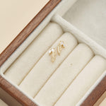 14K Solid Gold Lab Diamond Angel Wings Flat Back Cartilage Stud Earring