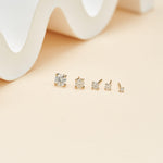 1.5-4mm 14K Solid Gold Lab Diamond Flat Back Stud Earring