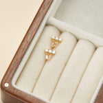 14K Solid Gold Bar Cartilage Dangle Earring Threadless Push Pin Flat Back Stud