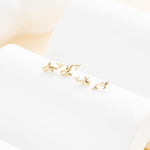 14k Solid Gold Dolphin Threadless Push Pin Flat Back Stud Earring