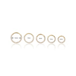 14K Solid Gold Lab Diamond Septum / Daith Clicker Hoop • 16G Nose Piercing Jewelry