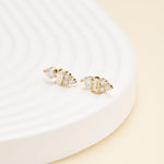 14K Solid Gold Lab Diamond Threadless Conch Flat Back Stud Earring