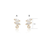 14K Solid Gold Lab Diamond Push Pin Labret Studs, Threadless Flat Back Earrings