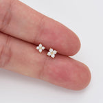 14K Solid Gold Lab Diamond Nose Stud, Flat Back Earring