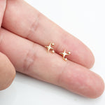 14K Solid Gold Star Cartilage Push Pin Flat Back Stud Earring