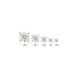 1.5-4mm 14K Solid Gold Lab Diamond Flat Back Stud Earring