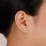 1.5-4mm 14K Solid Gold Lab Diamond Flat Back Stud Earring