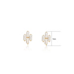 20G 18G 16G Baguette Lab Diamond Push Pin Labret Studs 14K Solid Gold