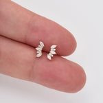 14K Solid Gold Marquise Lab Diamond Cartilage Flat Back Stud Earring 20G 18G 16G
