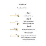 2.5-5mm Heart Lab Diamond Threadless Cartilage Flat Back Stud Earring in 14K Solid Gold