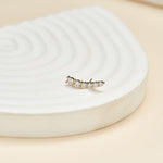 14K Solid Gold Lab Diamond Ear Climbing Earring: Threadless Flat Back Stud