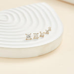 Princess Cut Lab Diamond Flat Back Earrings in 14K Solid Gold