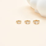 14K Solid Gold Princess Lab Diamond Clicker Hoops Helix Rook Helix Tragus Ring