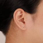 14K Solid Gold Star Cartilage Push Pin Flat Back Stud Earring