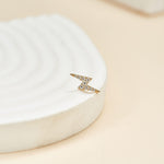 14K Solid Gold Lab Diamond Lightning Flat Back Earring