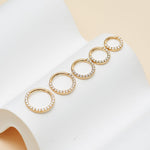 14K Solid Gold Lab Diamond Daith Septum Hoop  Hinged Seamless Clicker 16G