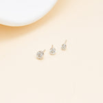 14K Solid Gold Invisible Set Lab Diamond Flat Back Earring :Threadless Labret