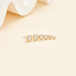 14K Solid Gold Lab Diamond Bezel Threadless Cartilage Flat Back Stud Earring