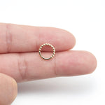 14K Solid Gold Bubble Conch Clicker Hoop Earrings Daith Cartilage Septum Ring