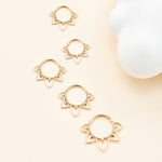 14K Solid Gold Hinge Seamless Clicker Hoop Earring Septum Daith Ring
