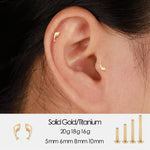 14K Solid Gold Dolphin Threadless Push Pin Labret Stud