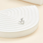 14K Solid Gold Pear Lab Diamond Windmill Threadless Cartilage Flat Back Earring