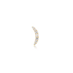 20G 18G 16G 14K Solid Gold Lab Diamond Moon Helix Flat Back Earring