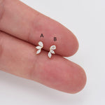 14K Solid Gold Lab Diamond Threadless Cartilage Stud Earring, Push Pin Labret Stud