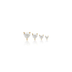 2.5-5mm Heart Lab Diamond Threadless Cartilage Flat Back Stud Earring in 14K Solid Gold